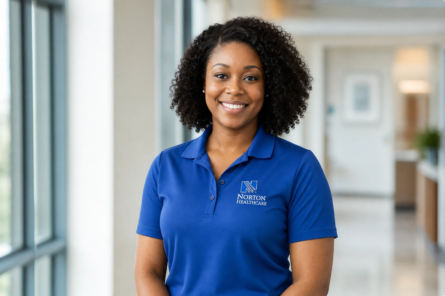 Embroidered healthcare staff polo