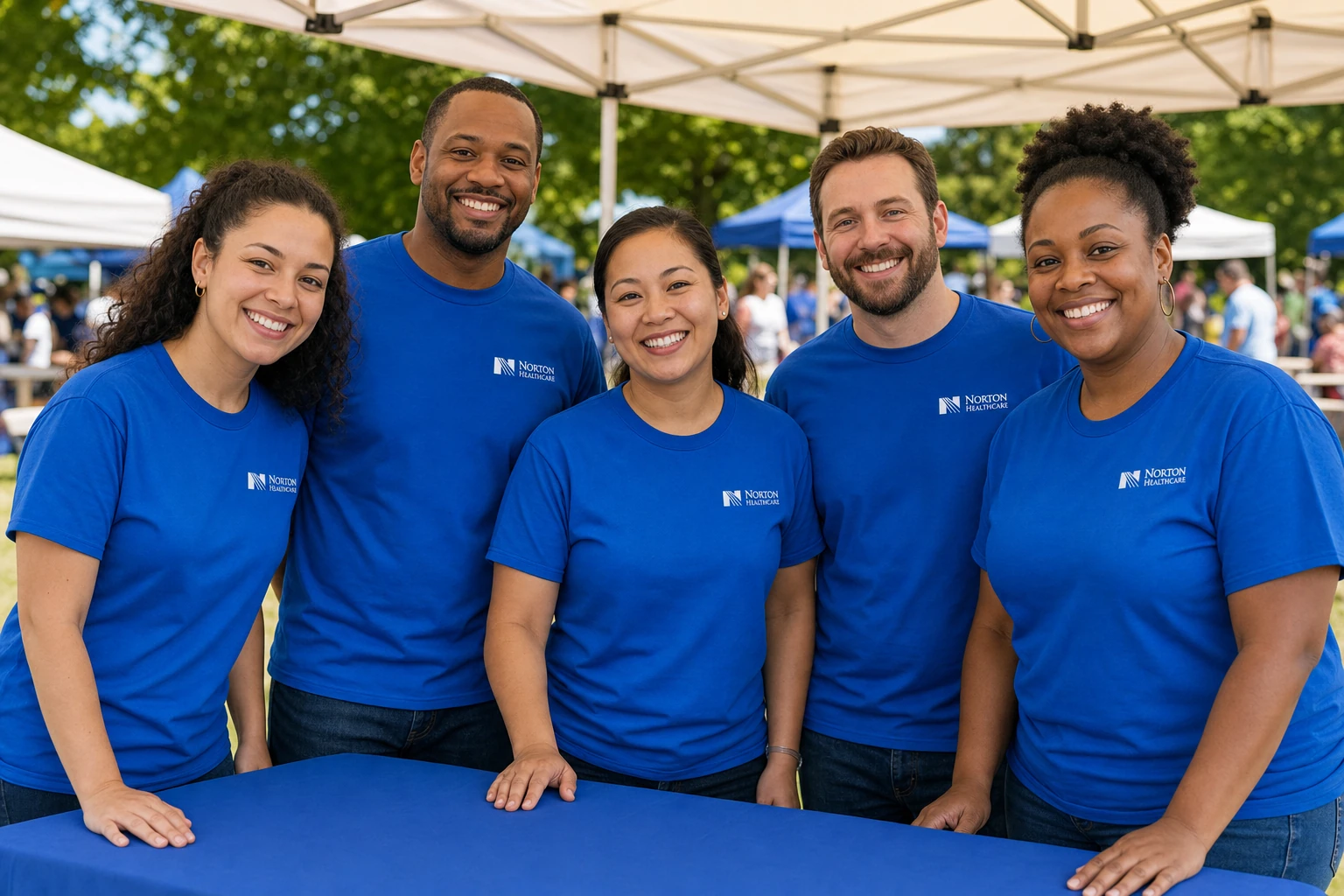 Healthcare team at a community wellness event